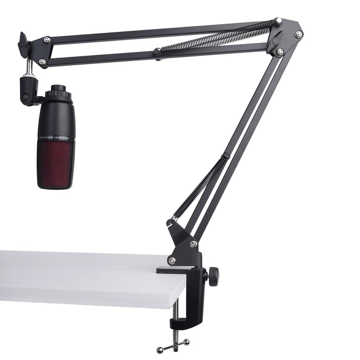 Extendable Scissor-Arm Microphone Boom Stand with Table Clamp & Adapter
