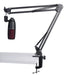 Extendable Scissor-Arm Microphone Boom Stand with Table Clamp & Adapter