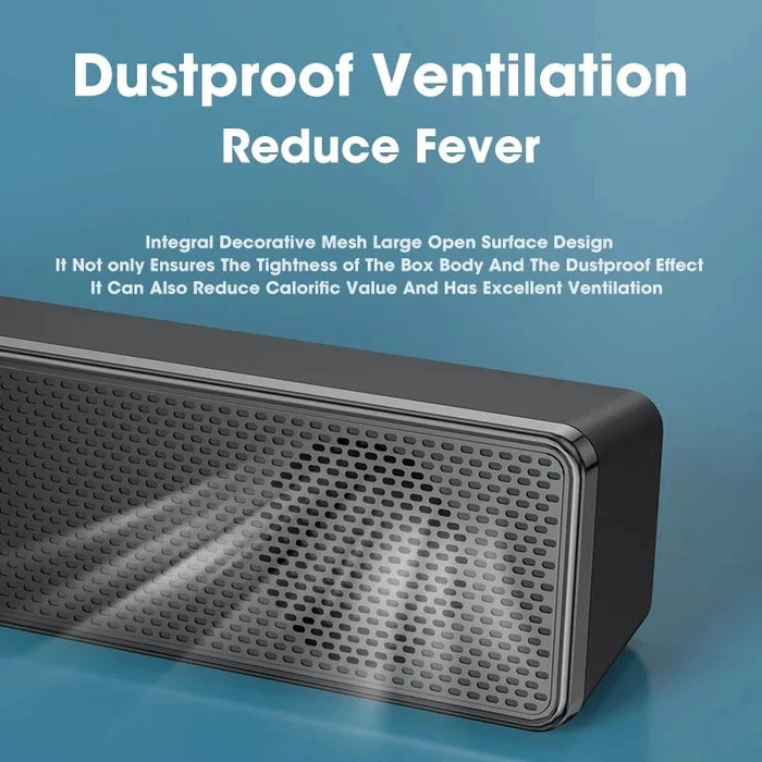 Portable Soundbar Speaker — Bluetooth 5.3 & Wired AUX, USB-powered, 2.0 Stereo