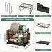 Double-layer Stainless Steel Kitchen Drain Rack for Tableware, Chopsticks and Cutting Boards (White or Black)