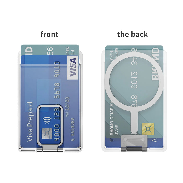 Transparent Magnetic MagSafe Card Wallet & Stand for iPhone – Clear PC Case