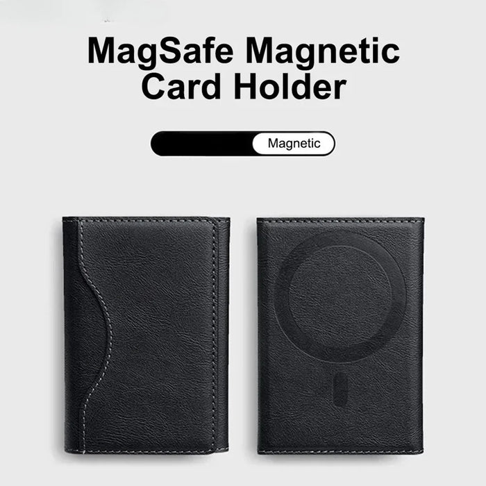 Trifold Magnetic PU Leather MagSafe Card Wallet for iPhone 16/15 Pro/Max/Plus/Mini
