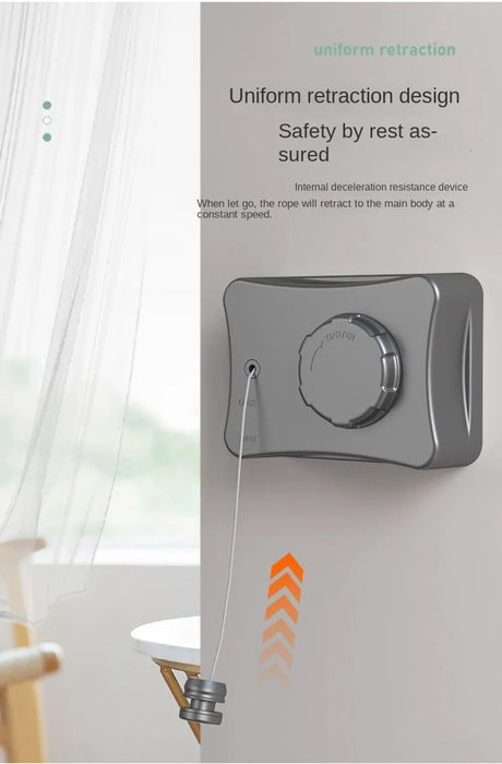 Wall-Mounted Retractable Clothesline — Space-Saving Adjustable Indoor Laundry Line