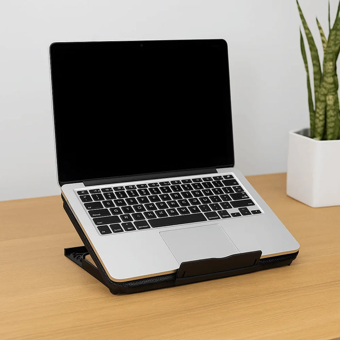 Portable Adjustable Laptop Cooling Pad – USB-Powered Metal Mesh Cooler with LED