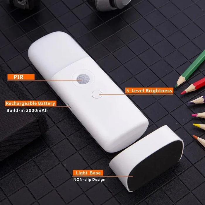 Luz Noturna LED com Sensor de Movimento USB Recarregável - Regulável, Portátil, Lâmpada Noturna Ativada para Quarto de Crianças, Quarto, Corredor - Solução de Iluminação Ideal para Segurança e Conforto das Crianças