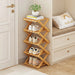 Bamboo Installation-Free Shoe Rack — 2 to 6 Tier Foldable Storage Shelf