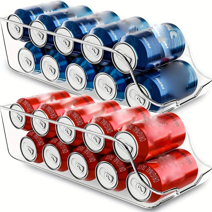 Auto-Rolling Can Dispenser Fridge Organiser – Plastic Pantry Bins