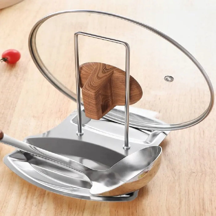 Stainless Steel Pot Lid & Utensil Rack — Multi‑Functional Kitchen Organiser