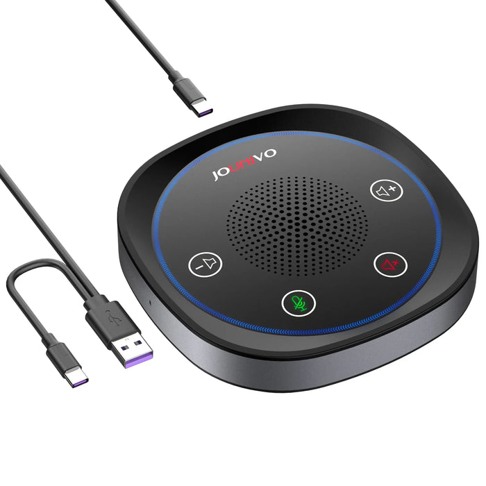 USB Conference Speakerphone — 360° Omnidirectional Condenser Mic with Mute & Volume