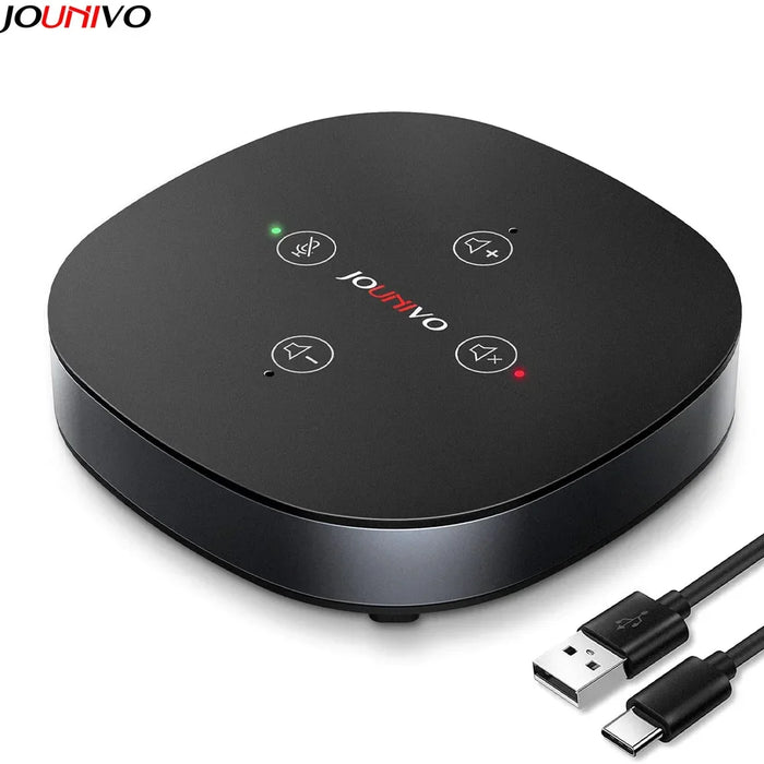 USB Conference Speakerphone — 360° Omnidirectional Condenser Mic with Mute & Volume
