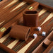 Solid Mahogany Veneer Backgammon Set – Foldable Tabletop Game for Family Entertainment