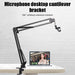 Adjustable Scissor Arm Microphone Stand — Desktop Clip, Tripod & Extendable Bracket