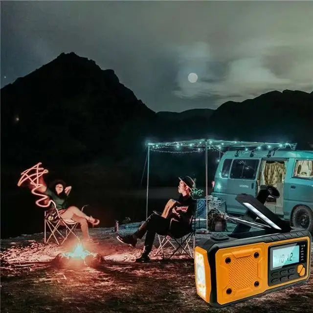 5000mAh Emergency Hand Crank Radio — AM/FM/SW, Solar, USB & NOAA Alerts