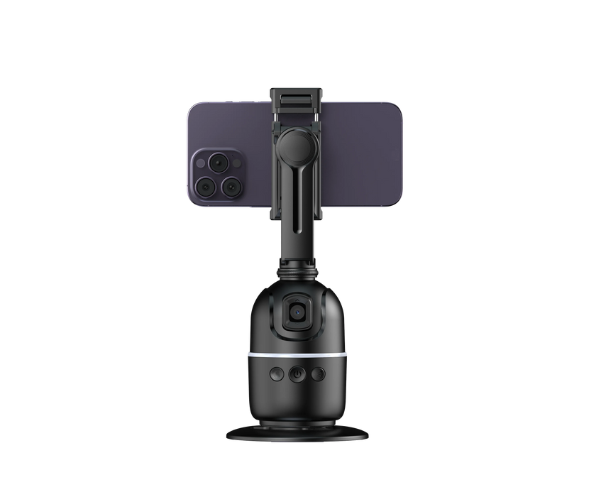 P03 360° Auto Face-Tracking AI Phone Gimbal — Desktop Tripod Holder for Vlog & Live