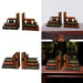 European-Style Faux Book Bookends with Drawers — Wooden Pair