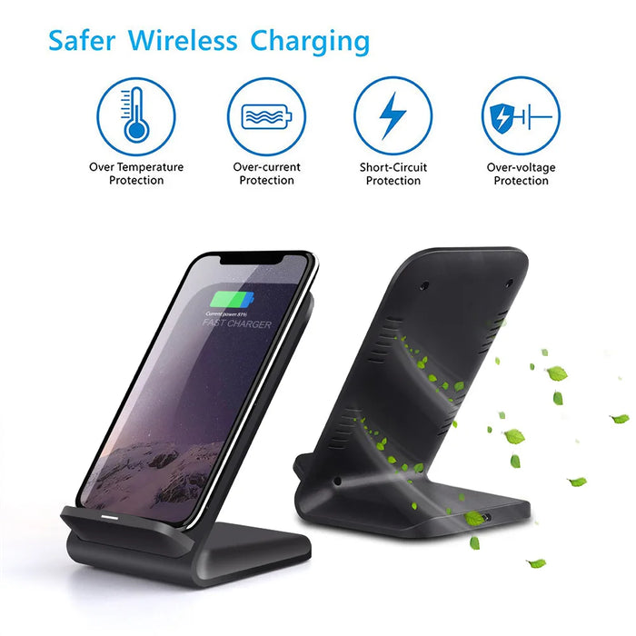 Fast Wireless Charging Stand — Up to 15W for iPhone & Samsung