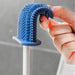 Wall-mounted Silicone Toilet Brush & Holder — Long Non-slip Handle, Ventilated Case, No-drill Fit