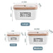 Ceramic Butter Dish with Bamboo Lid & Knife — Square Sealed Butter Box (350/500/650ml)