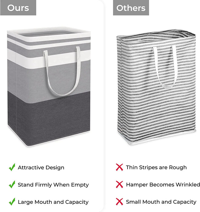 75L Large Collapsible Laundry Basket, Waterproof Tall Clothes Hamper with Extended Handles