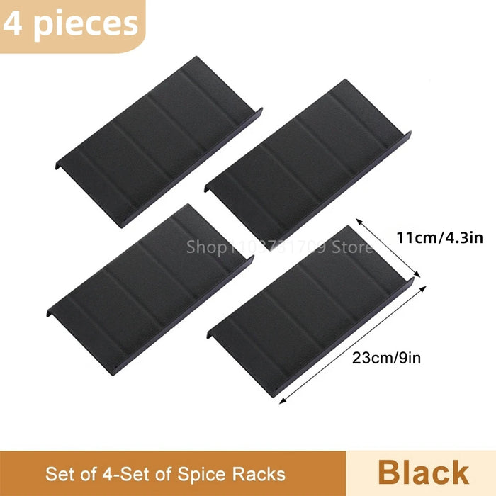 4 Layers Kitchen Spice Drawer Organizer Adjustable Spice Rack for Spice Jars Seasoning Bottles Cabinet Pantry Kitchen Organizer