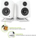 Pair of Desktop Speaker Stands for 3-4in Bookshelf Speakers — White