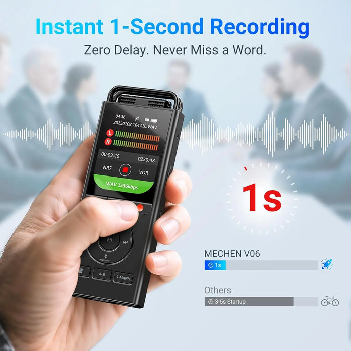 144GB Digital Voice Recorder — Voice-Activated for Lectures, Meetings & Interviews