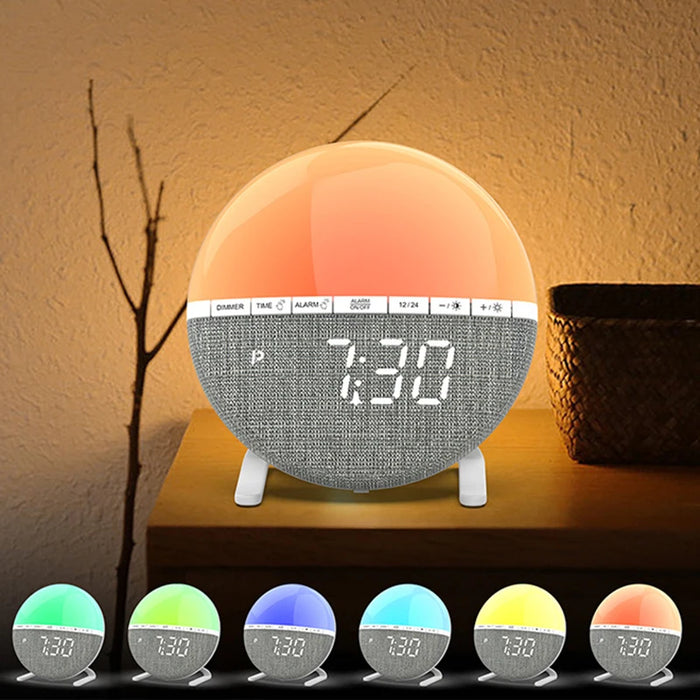 Wake-up Light Sunrise Alarm Clock — Colour Mood Lamp with Natural Sounds