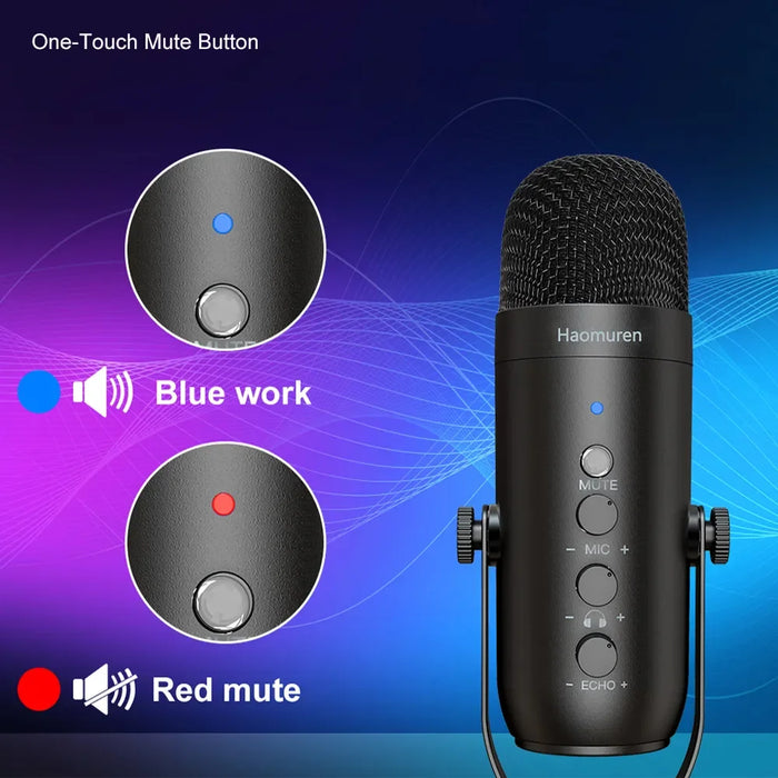 USB Cardioid Condenser Microphone Kit with Boom Arm — Streaming & Podcast Setup