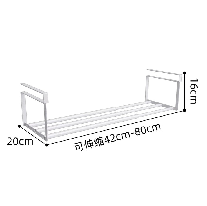 Telescopic Under-Shelf Shoe Rack — Space-Saving Double-Tier Organiser (White)