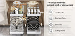Pull-Out Pots & Pans Organiser — Sliding Lid Holder & 8-Compartment Kitchen Rack (White/Black)