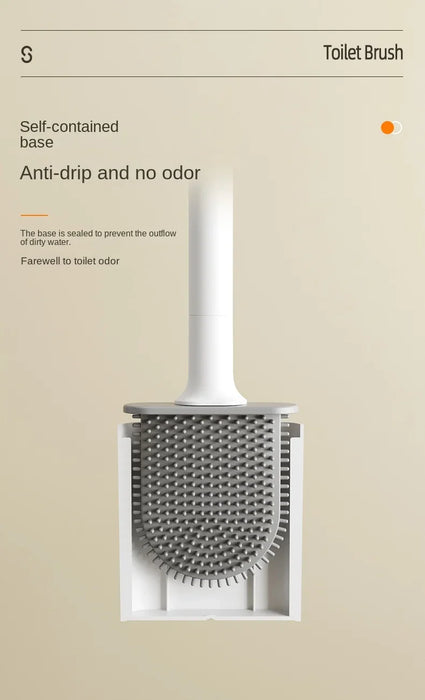 Mini Silicone Toilet Brush Set — Wall‑Mounted or Free‑Standing, Soft Silicone Brush