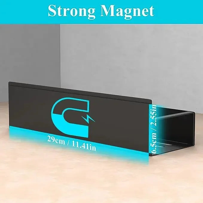 Magnetic Fridge Side Shelf Organiser for Spices — Black (2 pack)