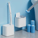 Disposable Toilet Brush Kit — Long Handle & Wall‑Mount Holder