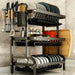 Large 2- or 3-Tier Carbon Steel Dish Rack – Auto-Draining Kitchen Organiser (Black)