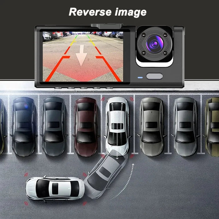 1080P Car Dash Cam — 2/3‑Channel Front, Inside & Optional Rear Camera with Night Vision