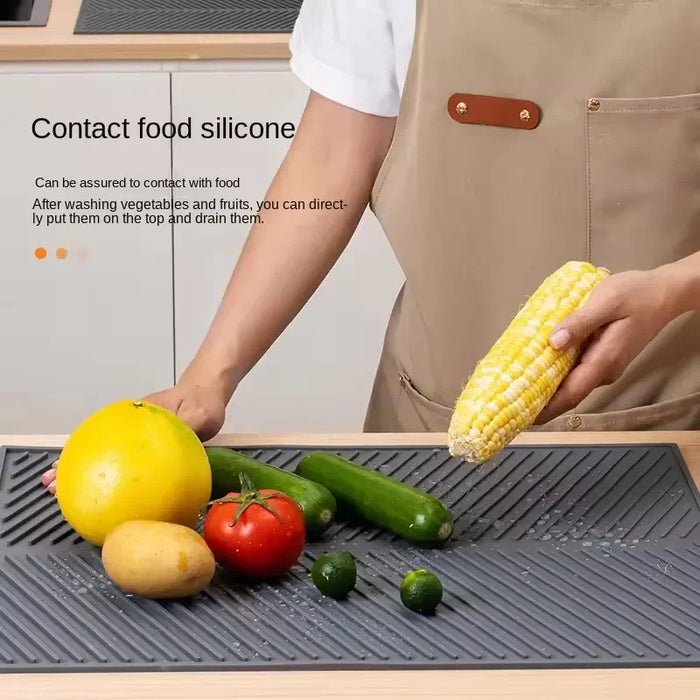 Silicone Drain & Drying Mat – Non‑Slip, Heat‑Resistant Dish Pad