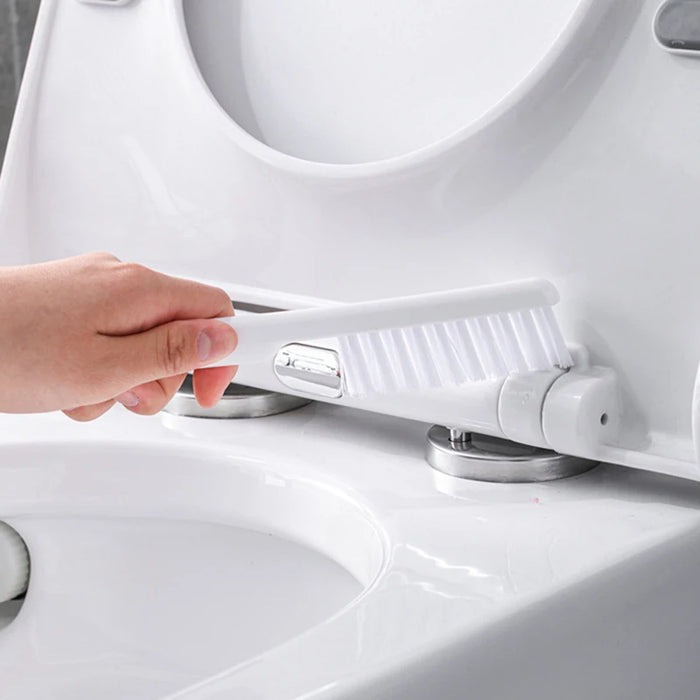 Wall-mounted Silicone Toilet Brush & Holder — Long Non-slip Handle, Ventilated Case, No-drill Fit