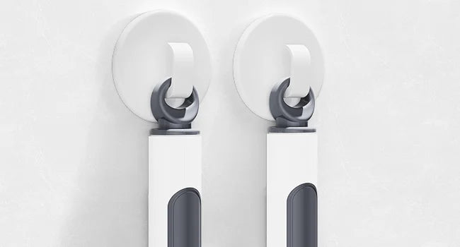 Wall‑Mounted Refillable Spray Toilet Brush — 40cm Handle, TPR Silicone, White