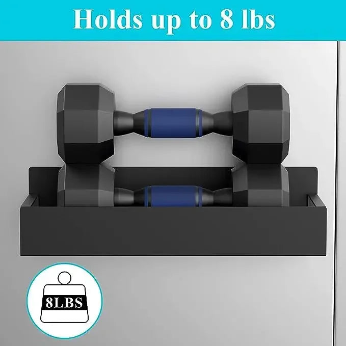 Magnetic Fridge Side Shelf Organiser for Spices — Black (2 pack)