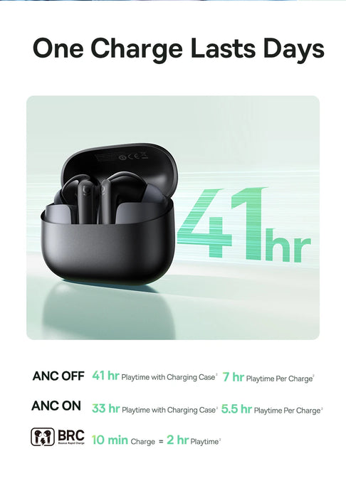 Baseus E Series – ANC True Wireless Earbuds, 12mm SuperBass, Bluetooth 6.0
