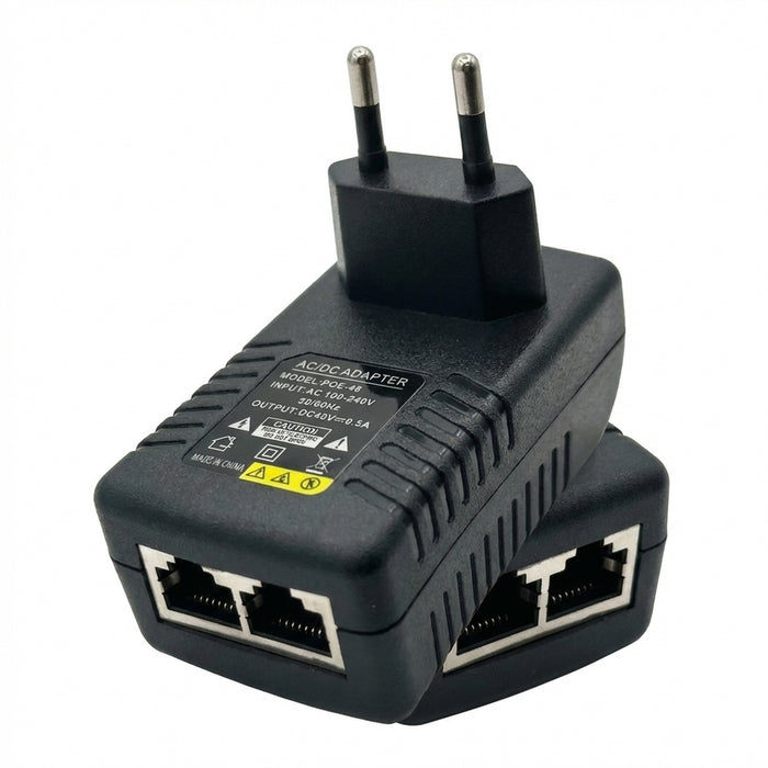 48V 0.5A PoE Injector Power Supply – EU/US Plug for IP Cameras, Switches & NVRs