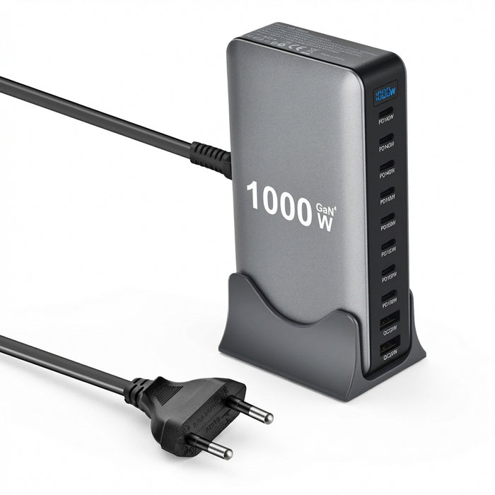 1000W GaN 10‑Port PD3.1 Fast Charging Station — Up to 140W USB‑C (for iPhone, Samsung, Xiaomi, Huawei)