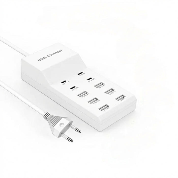10‑Port 50W USB Charging Station – Multi‑Device Fast Charger with LCD (EU/UK/US plugs)