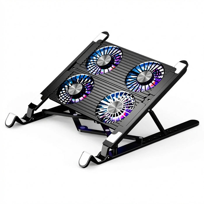 Foldable Laptop Cooling Pad — 2 or 4 Fans, RGB, 7 Heights for 11–17.3-inch Laptops