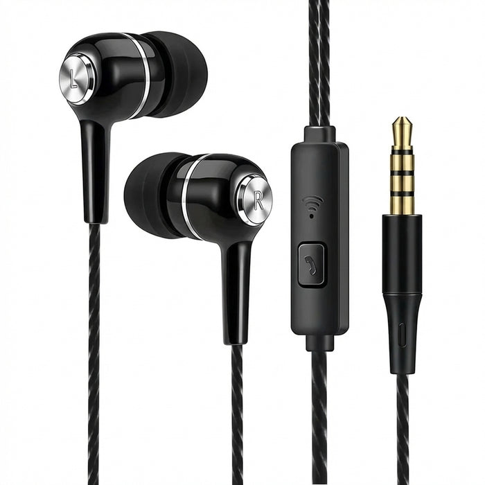 3.5mm Wired In‑Ear Earphones with Microphone — HIFI Bass Stereo