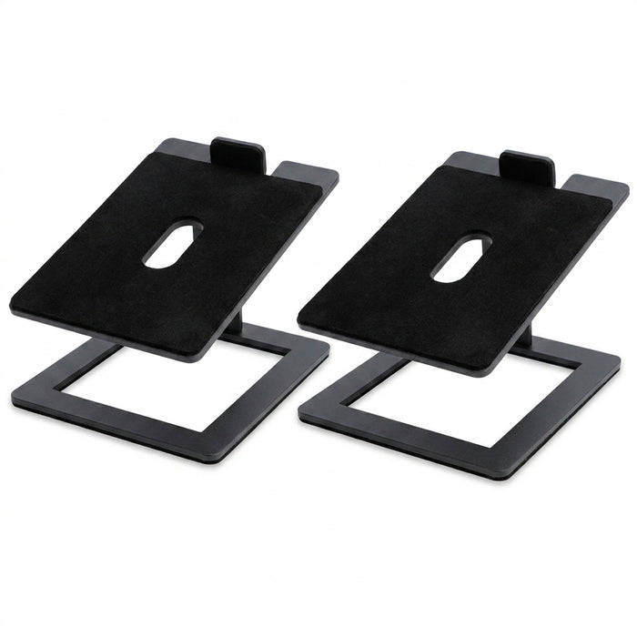 Desktop Speaker Stands — Carbon Steel 2‑Pack for Improved Stereo Sound & Vibration Reduction
