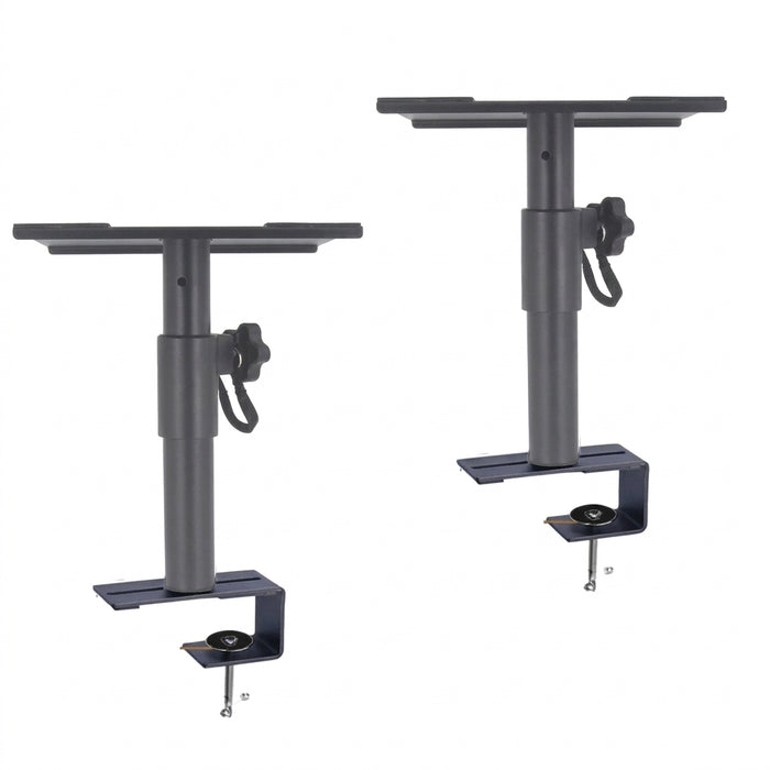 XP-07 Universal Height-Adjustable Speaker Stands (Pair) — 260–360mm, 360° Rotating Clamp Mount
