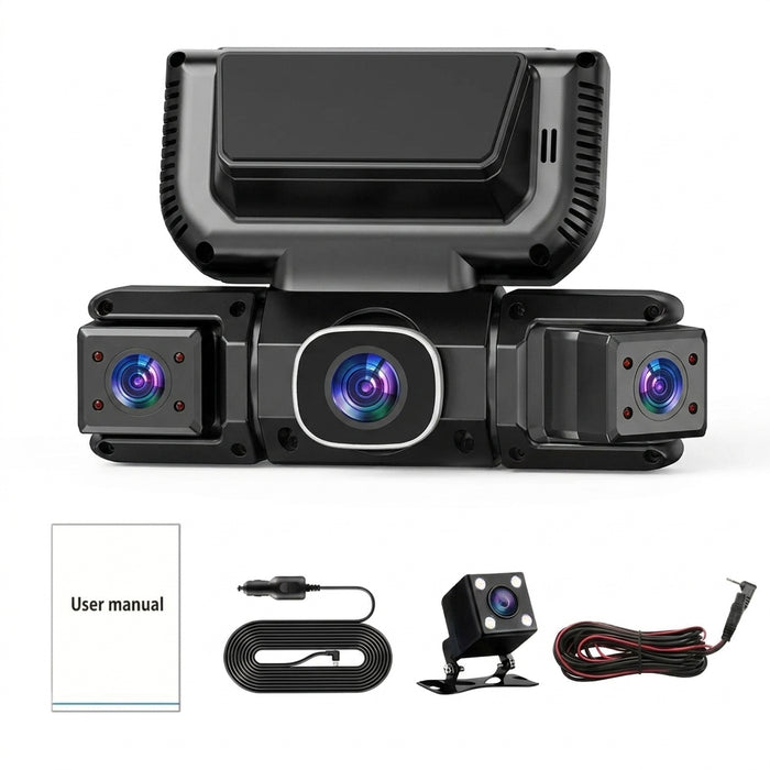 4‑Channel 1080p Wi‑Fi Dash Cam — Front, Rear, Left & Right with 24‑Hour Parking Monitor