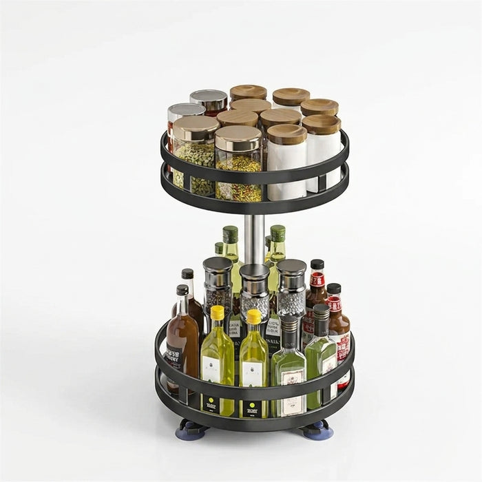 Rotating Kitchen Organiser — 360° Stainless Steel Turntable, 1/2/3-Tier (10-inch)