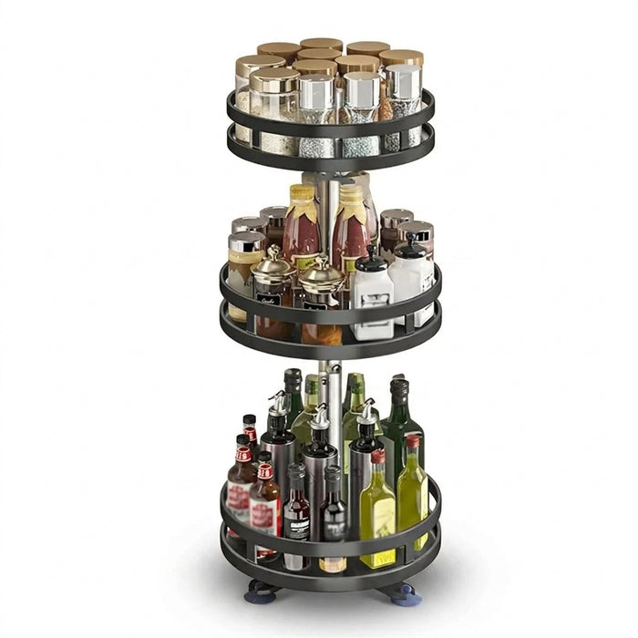 Rotating Kitchen Organiser — 360° Stainless Steel Turntable, 1/2/3-Tier (10-inch)